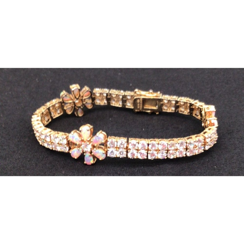Sterling Silver Bracelet With Opals